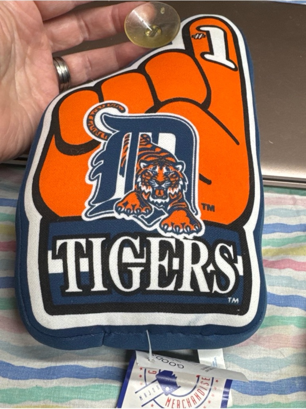 Genuine Merchandise Blue White Navy MLB Detroit Tigers Plush Finger with Hanger
